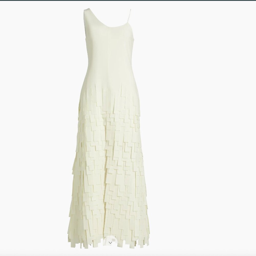 A.W.A.K.E. Mode Asymmetrical Ivory Maxi Dress
